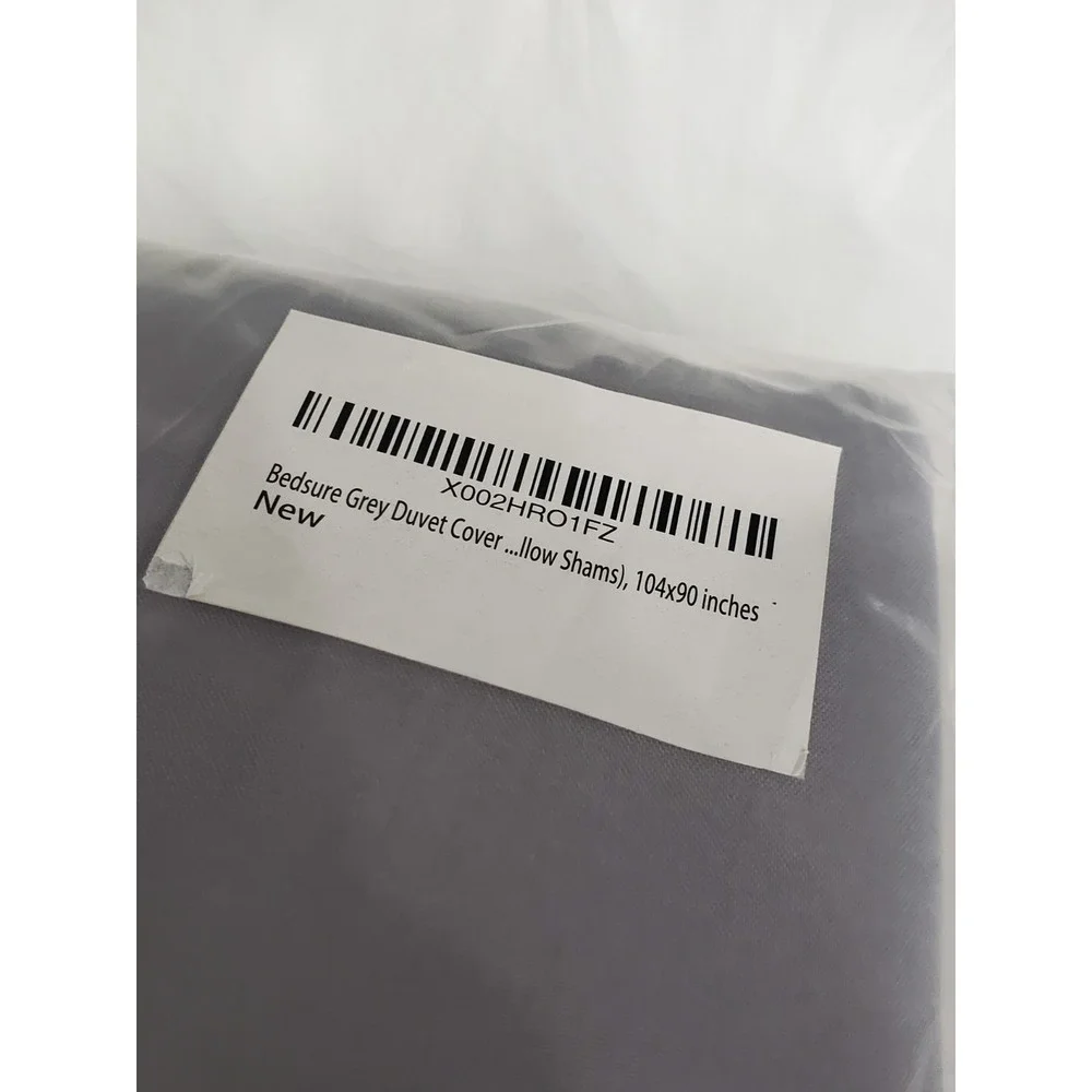 NEW SOLID GRAY BedSure Duvet Cover Set King 104x90 Duvet And 2 Pillow Covers
